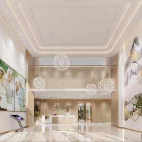 现代养老院大堂3D模型下载